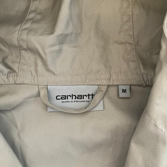 Carhartt WIP Battle Parka Jacket Mens M Hooded Windbreaker Workwear Field Beige - Picture 7 of 16